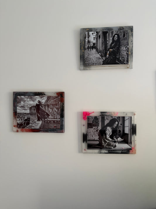 Tableau Résine Collection Opéra — Triptyque ou Pièce Unique, Photo Noir & Blanc, Décoration Murale Artisanale