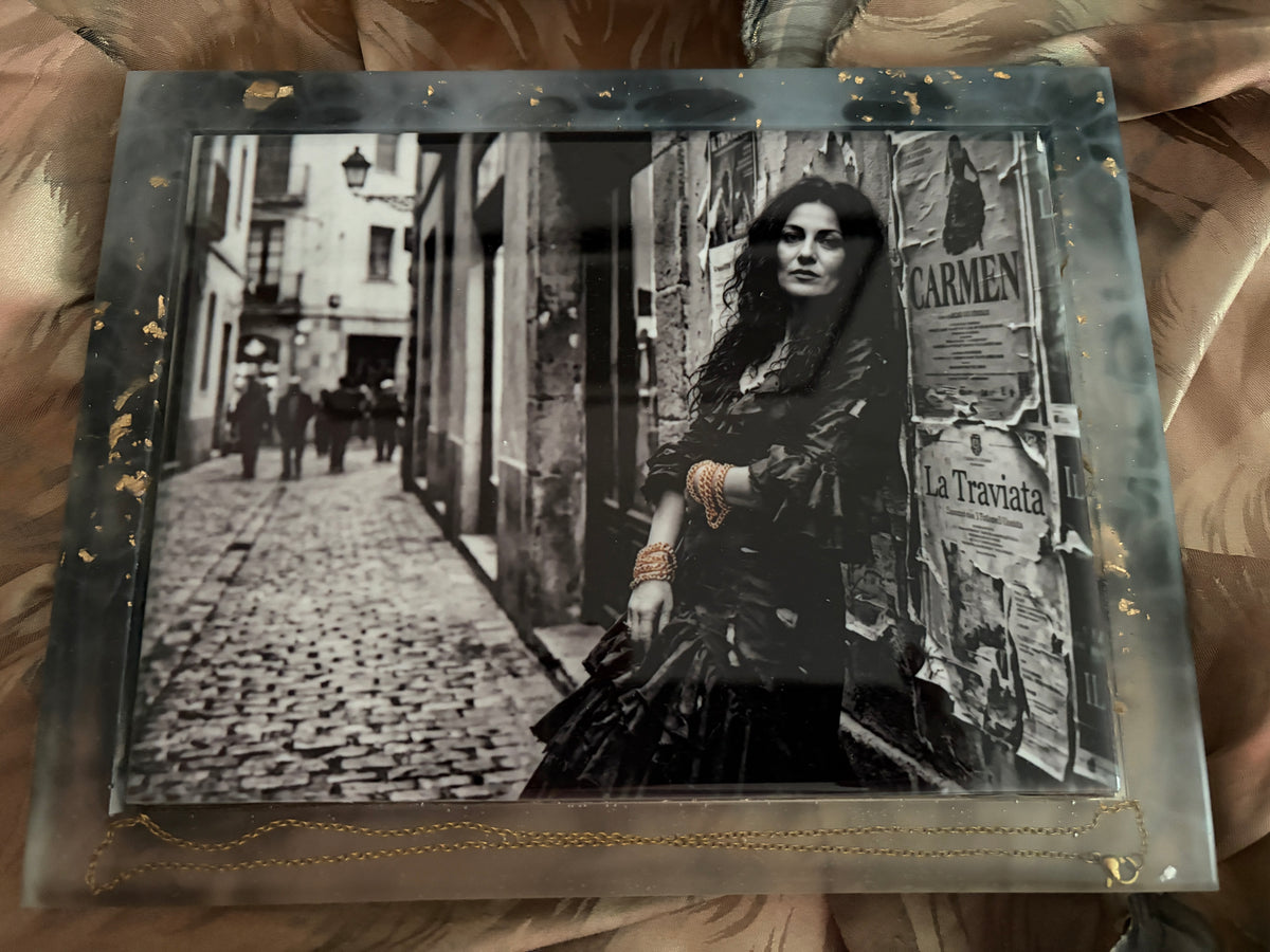 Tableau Résine Collection Opéra — Triptyque ou Pièce Unique, Photo Noir & Blanc, Décoration Murale Artisanale
