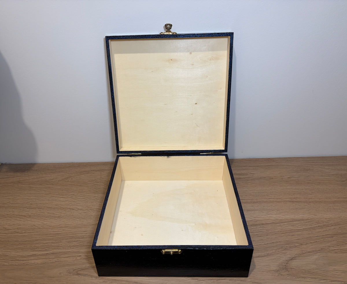 Boîte Décorative Art Déco — Peinte à la Main, Coffret en Bois Fait Main