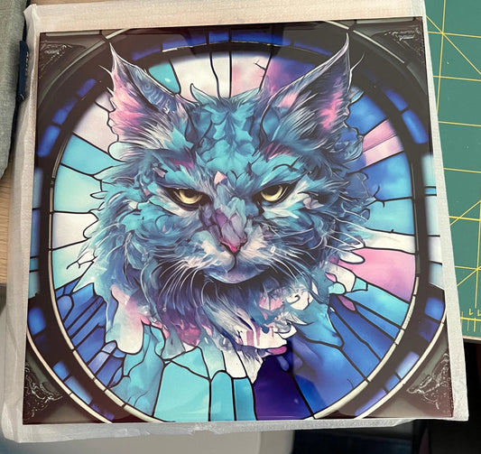 Carreau Céramique Vitrail 20x20 — Chats, Décoration Murale Sublimée
